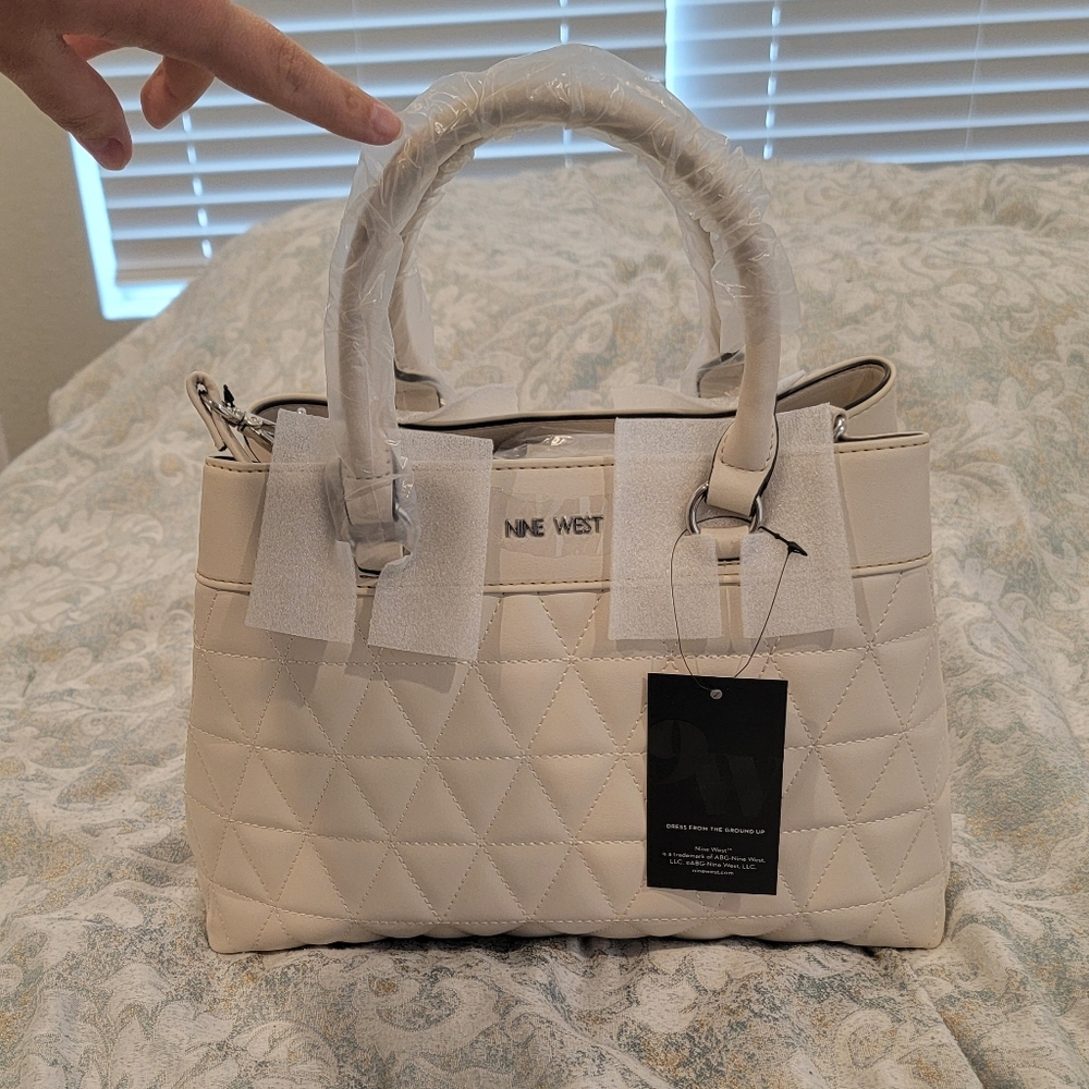 Nine West Cream Quilted Purse